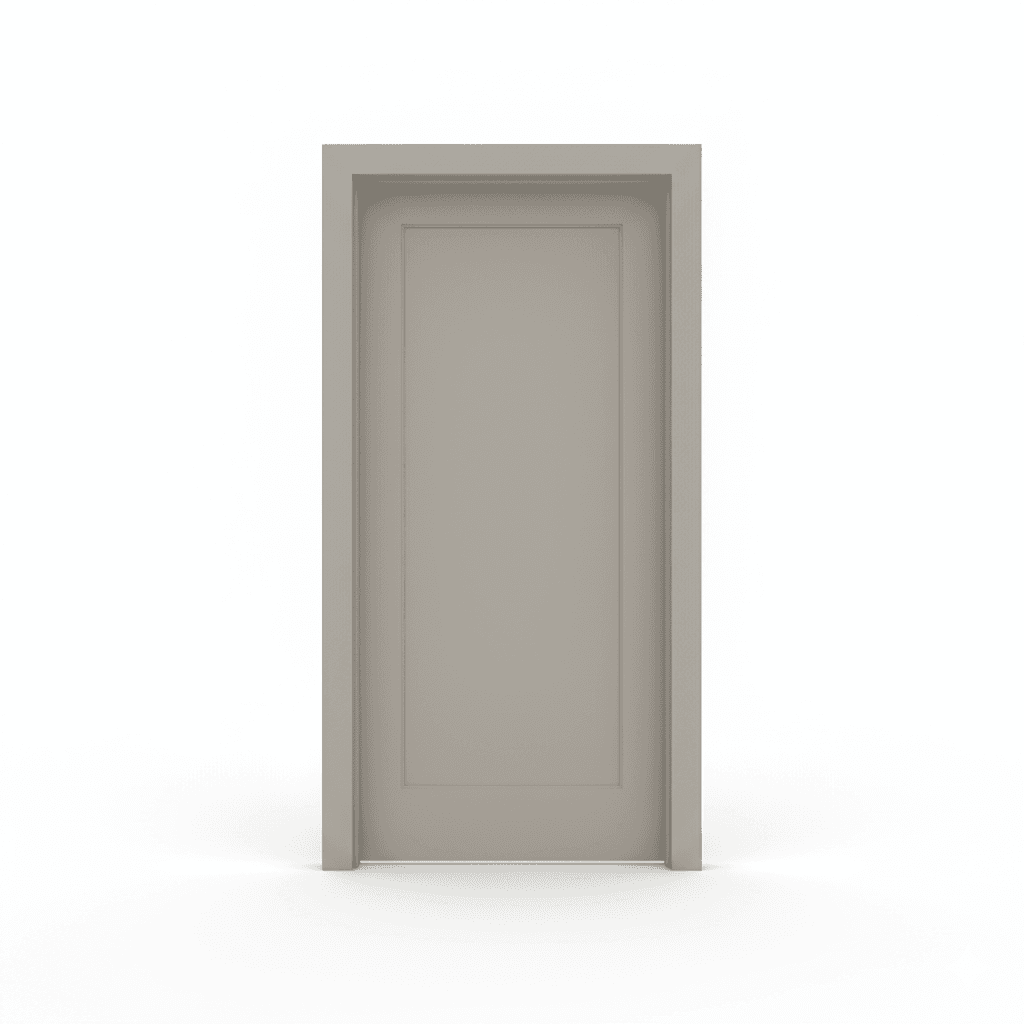 Grey prehung interior door rendering